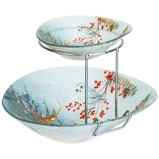 САЛАТНИК ДЛЯ СЕРВИРОВКИ ДВОЙНОЙ 15 И 25 СМ КОЛЛЕКЦИЯ ЗИМНЯЯ СКАЗКА