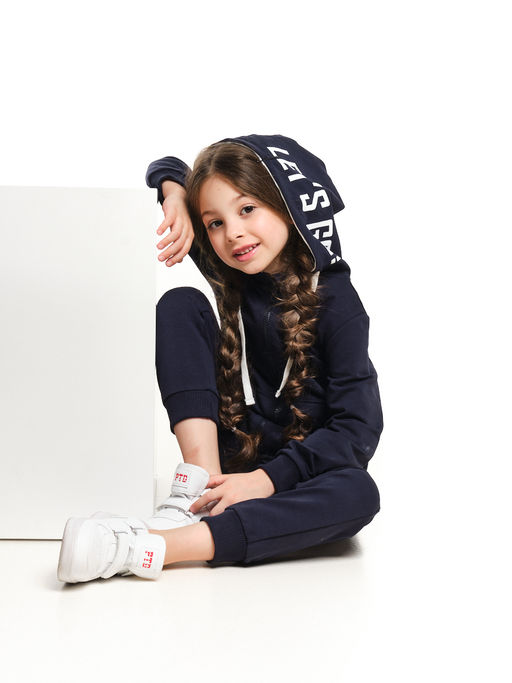 Комбинезон на молнии из футера UD 7344 т.синий - Mini maxi фото 2