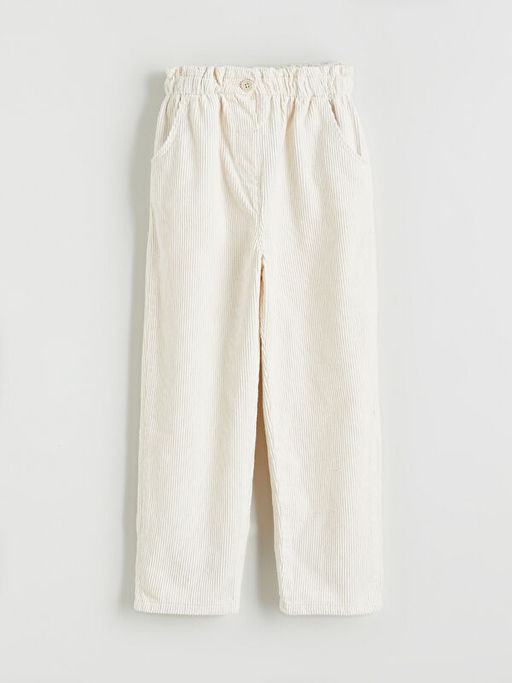 Beli Lastikli K?z ?ocuk Kadife Pantolon