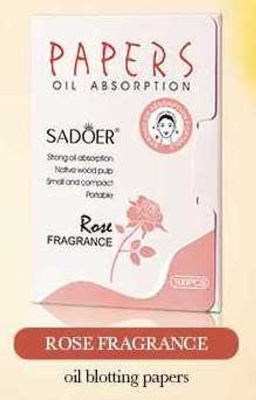 SADOER Матирующий салфетки против жирного блеска с ароматом розы, 100 шт.
