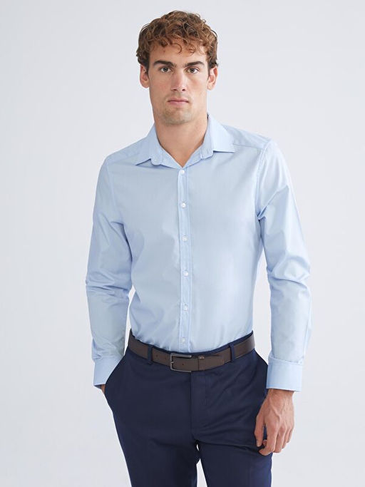 Slim Fit Uzun Kollu Poplin Erkek G?mlek