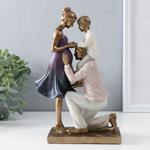Фигурка полистоун «В нашей семье скоро прибавление», бронза, 16×8×24.5 см