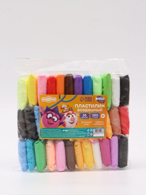 Пластилин воздушный «Смешарики», 36 цветов