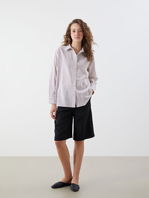 ?izgili Poplin Kad?n G?mlek