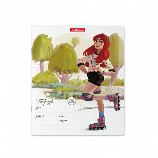 Цена за 10 шт. Тетрадь школьная ученическая ErichKrause Девочки-красавицы, 24 листа, линейка (в плёнке по 10 шт.)_MIX-PACK  фото 7