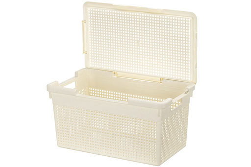 Корзина с крышкой 21 л 45,5*26,5*23,5 см Лофт узкая, слоновая кость (модель 562126) - Elan gallery фото 4