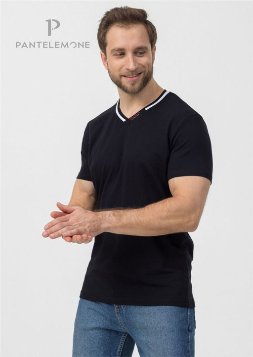 Новинка. Мужская футболка с V-обр. вырезом (58-62) - Pantelemone фото 7