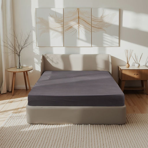 Простыня Этель 160*200*25 см, цв. темно-серый, жатый хлопок, 140 гр/м2, 100% хлопок  фото 5