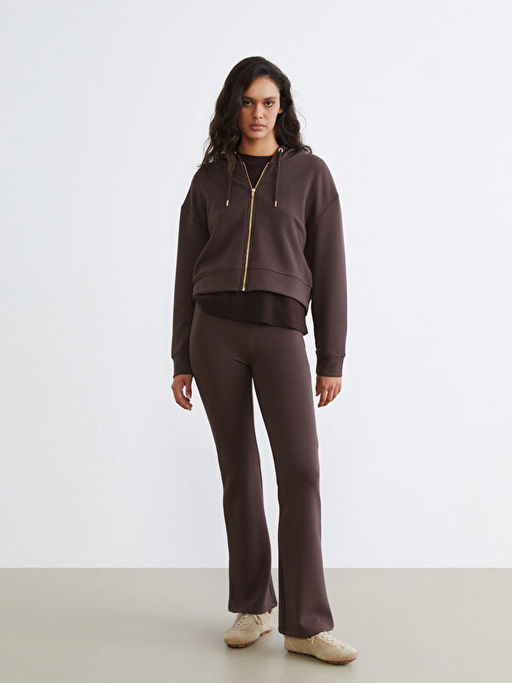 Kap??onlu Kad?n Fermuarl? Sweatshirt