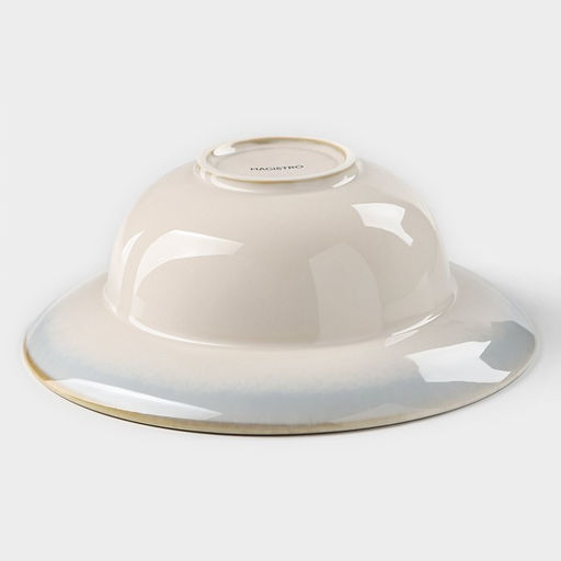 Тарелка для пасты Magistro Пэвэти, 800 мл, d=19.5 см, фарфор, голубая  фото 3