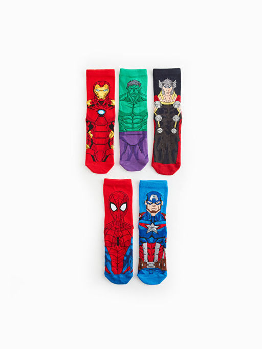 Marvel Desenli Erkek ?ocuk Soket ?orap 5li