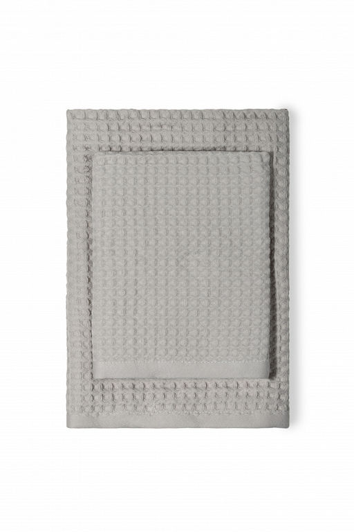 Набор полотенец вафельных 2шт 70x140, 50x90 светло-серый вафельное полотно