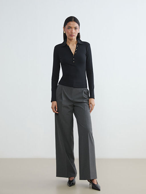 Polo Yaka Fitilli Kad?n Body