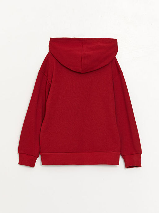 Kap??onlu Bask?l? Uzun Kollu K?z ?ocuk Sweatshirt ve E?ofman Alt? - Waikiki фото 3
