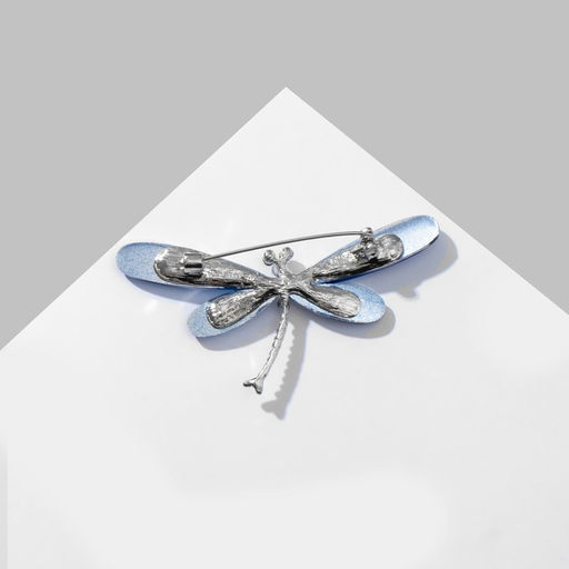 Брошь Стрекоза, граненые крылья, цвет синий в серебре - Queen fair фото 2