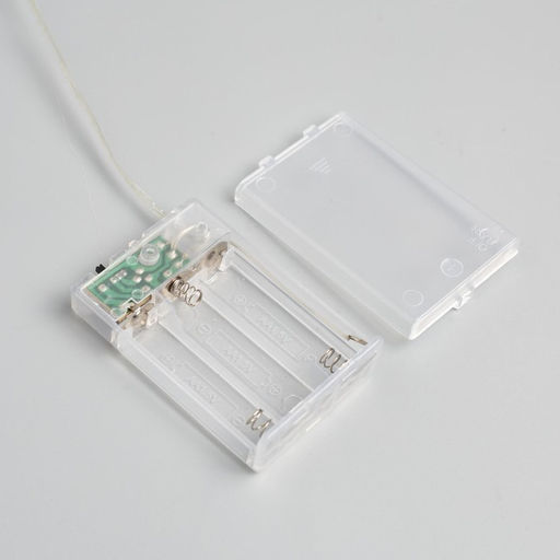 Гирлянда Мишура 1 м, роса, IP20, серебристая нить, 100 LED, 2 режима, от батареек АА?3, свечение белое - Luazon lighting фото 5