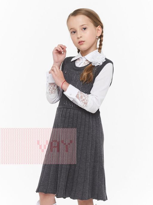 Сарафан для девочек Vay Kids 7077 из хлопка - Vay kids школа фото 2
