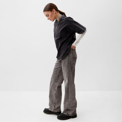 Футболка из вареного хлопка женская Mist Don't touch me, размер L, чёрная