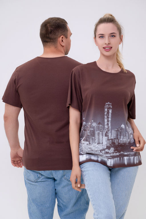 Футболка из кулирки унисекс Город шоколадный макс - Амадэль фото 6