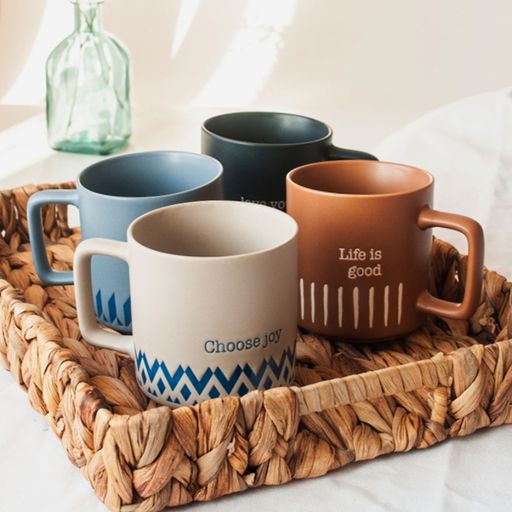 Набор кружек 4 пр. 350 мл JEWEL Этюд (new bone) фарфор арт. ПС0046-22