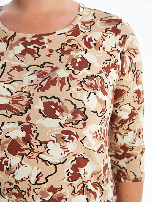 Bisiklet Yaka Desenli Kad?n Bluz