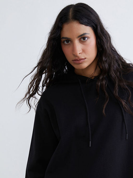 Kap??onlu Sweat Elbise