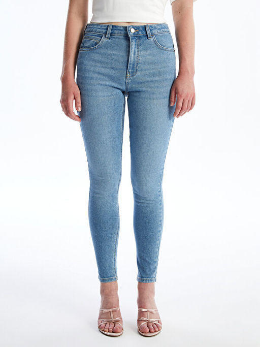 Y?ksek Bel Push Up Kad?n Jean Pantolon