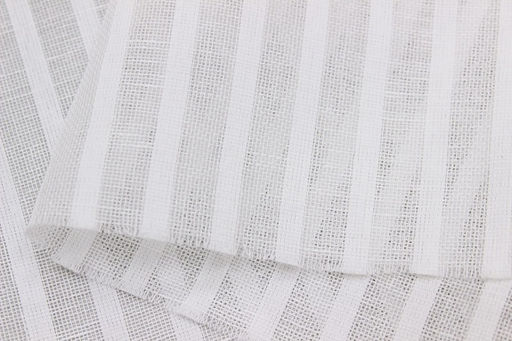 Полулен декоративный Сетка в узкую полоску цв.белый, ш.2.6м, лен-44%, хлопок-56%, 105гр/м.кв - Купава фото 4