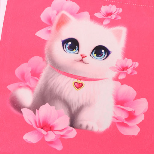 Сумка детская «Белая кошечка», 35×30 см, розовая