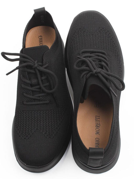 05-9074-1H BLACK Полуботинки летние мужские (текстиль)