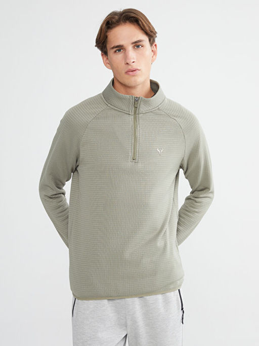 Dik Yaka Erkek Sweatshirt