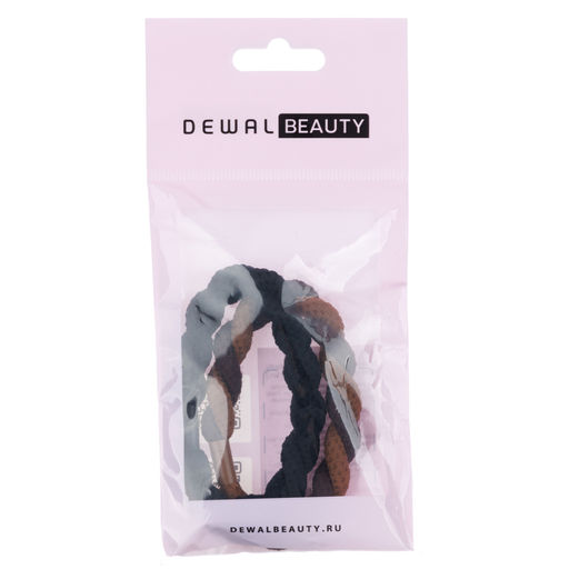 Резинки для волос, цвет черный/коричневый (2 шт.) DEWAL BEAUTY DBR3328  фото 2