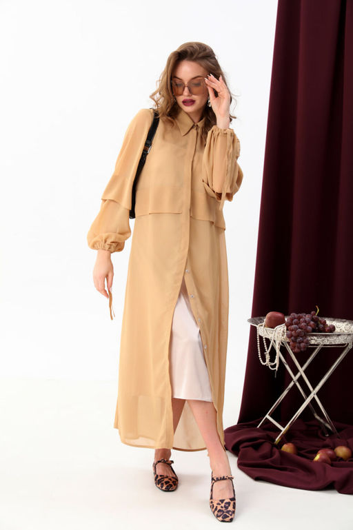 Платье NIKVA н943-2 песок  фото 4