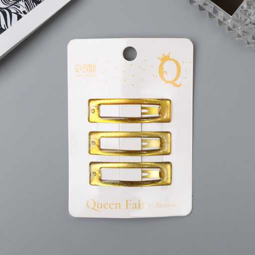 Цена за 6 шт. Заколки для волос «Хэдли», набор 3 шт., прямой, 5 см, коричневые