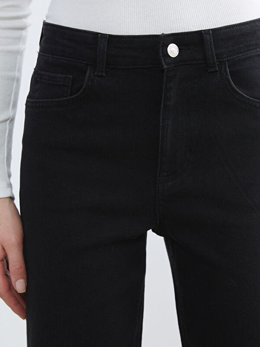 Y?ksek Bel Wideleg Kad?n Jean Pantolon