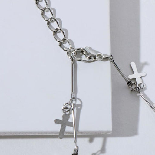 Чокер Металлика крестики, цвет серебро, L=30 - Queen fair фото 2