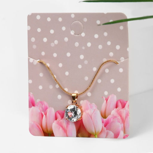 Кулон «Стразинка» в цапе, белый в золоте, 40 см