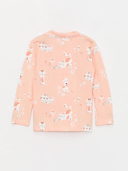 G?mlek Yaka Uzun Kollu Bask?l? K?z Bebek Pijama Tak?m? - Waikiki фото 3