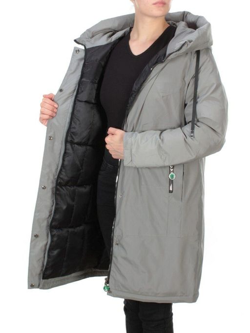 21-975 GREY Пальто зимнее женское AIKESDFRS (200 гр. холлофайбера) - Fashion фото 9