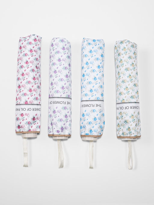 Зонт механический The flower, эпонж, 4 сложения, 8 спиц, R=48/56 см, d=96 см, МИКС