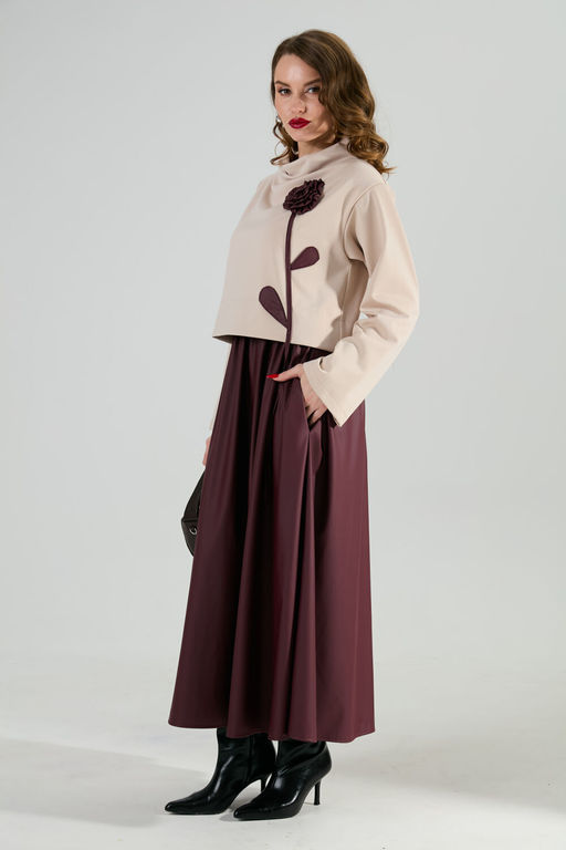 Платье NIKVA н924-10 капучино и бургунди  фото 8