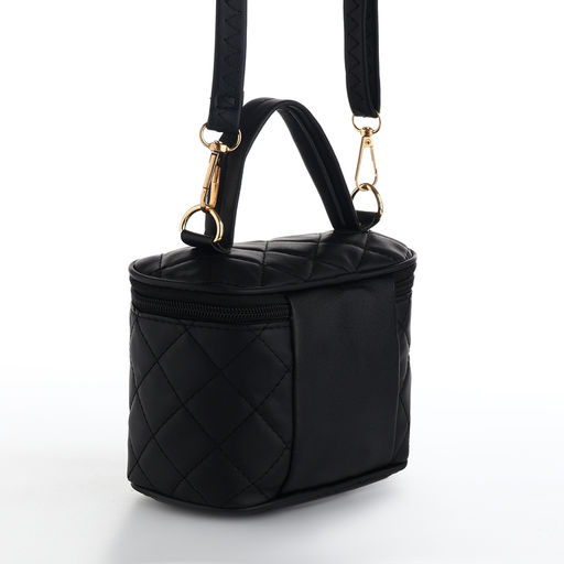 Сумка женская кросс-боди на молнии, 16.5×9×10.5 см, чёрная