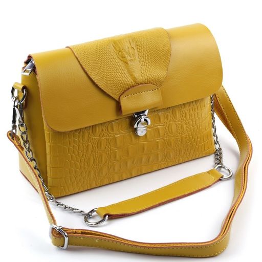 Женская кожаная сумка J005-220 Елоу - Sergio valentini фото 2