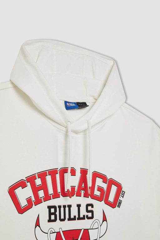 DeFactoFit Футболка оверсайз с капюшоном и короткими рукавами NBA Chicago Bulls фото 7