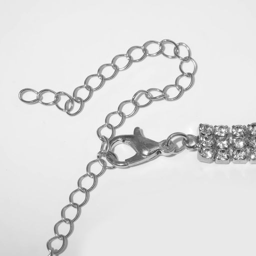 Чокер Бабочка крупная, цвет белый в серебре, 30 см - Queen fair фото 2