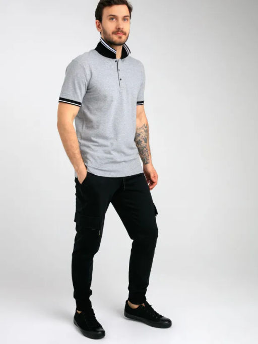 PlayToday / Сорочка трикотажная с воротником поло для мужчин фото 3