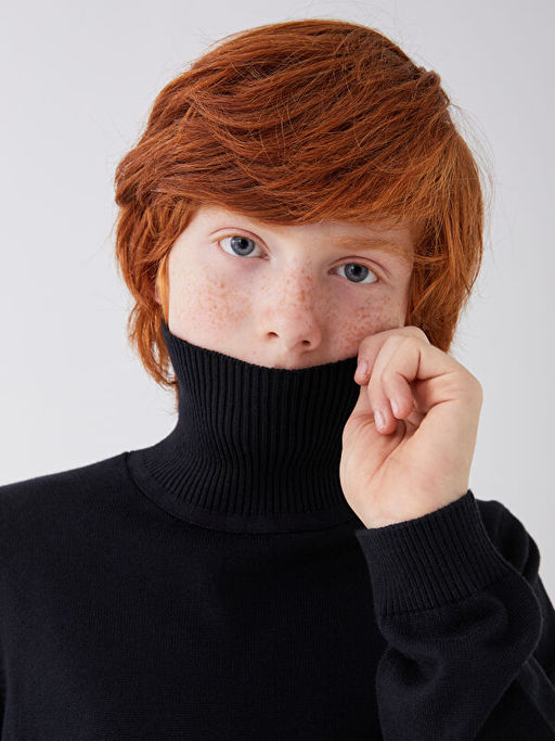 Bal?k?? Yaka Basic Uzun Kollu Erkek ?ocuk Triko Kazak - Waikiki фото 3