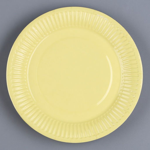 Цена за 10 шт. Тарелка бумажная Банановый, однотонная, 18 см - Страна карнавалия фото 6