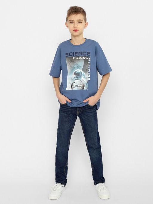 CRB wear/CSJB 63420-42-355 Футболка для мальчика,синий/Ex.Cherubino  фото 3