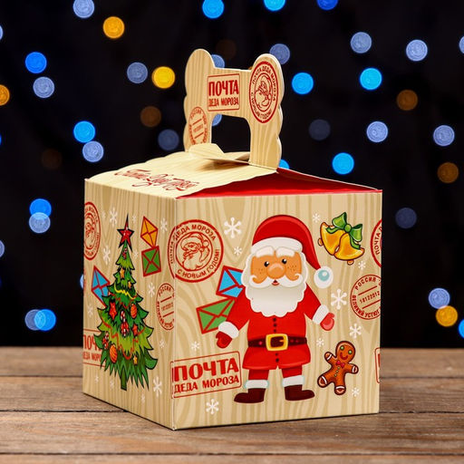 Цена за 5 шт. Подарочная коробка Новогодняя посылочка, 10,8 х 10,8 х 10,8 см - Simaland фото 3